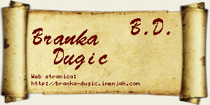 Branka Dugić vizit kartica